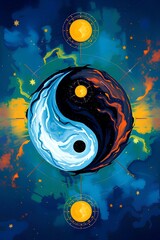 yin yang symbol colorful harmony