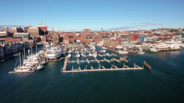 Aerial of Downtown Portland, Maine