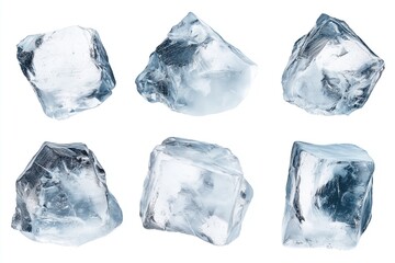 Obraz premium Ice cubes isolated on white background