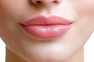 Beautiful female lips close up. Beauty, cosmetics, skincare concept.