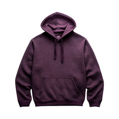 Cozy Fleece Hoodie in Dark Purple Isolated on Transparent Background