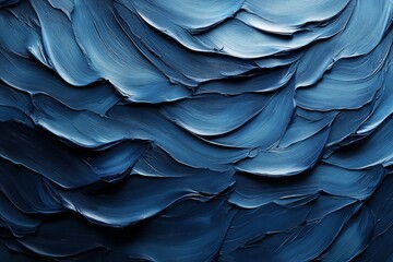 Textured deep blue paint strokes, abstract background, closeup