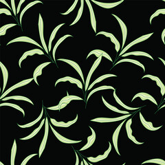 Abstract floral palm leaves seamless pattern Matisse style.