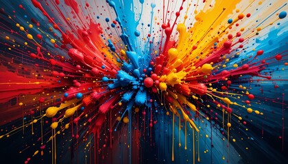 Colorful paint splash a creative digital explosion