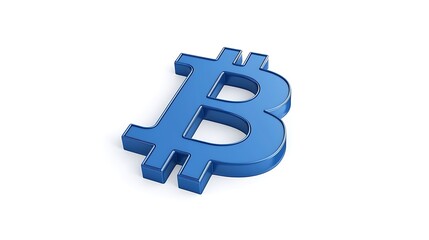 Fototapeta premium Blue Bitcoin Symbol: A 3D Rendered Digital Illustration AI Generated