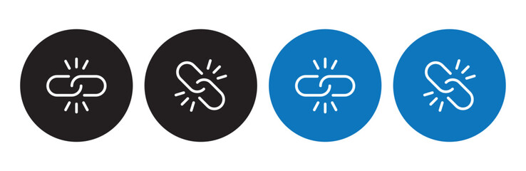 Chain, link icon vector isolated on circle background