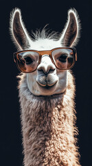 Obraz premium A llama wears sunglasses.