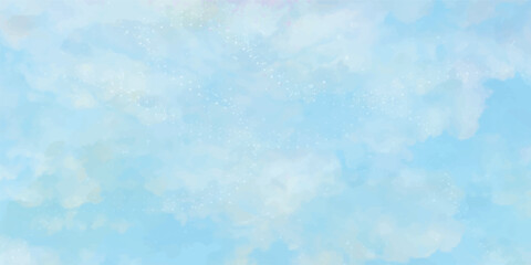 Obraz premium Abstract sky and clouds background, Vibrant clear sky with puffy and blurry natural clear clouds, watercolor background concept abstract cloudy sky