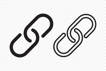 Link icon flat editable icon mark set.