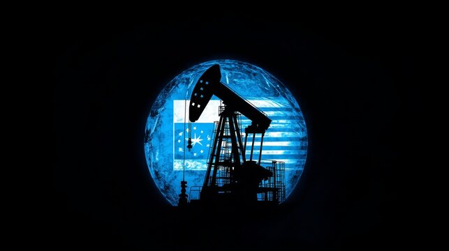 Oil pump silhouette with an OPEC flag overlay, symbolizing global petroleum economics. 