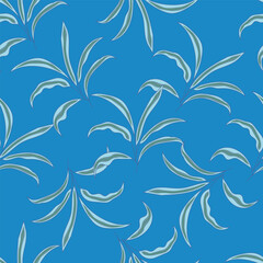 Abstract floral palm leaves seamless pattern Matisse style.