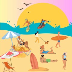 summer beach and summer weather 