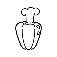 capsicum wearing chefs hat