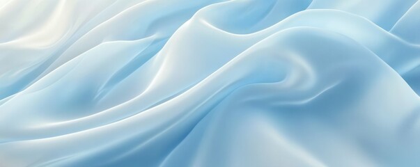 Obraz premium Soft blue silk fabric with gentle ripples creating a luxurious and elegant texture