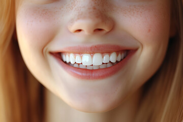 A bright close-up photo of a joyful young woman laughing, showcasing her clean, white teeth. Radiant smile, natural beauty, and happiness captured in high detail.

