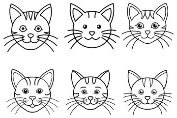 cute cat whiskers ears and nose line icon vector design 