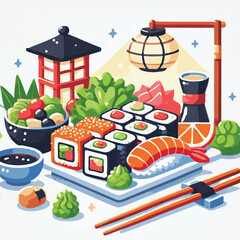 seafood, sushi, gourmet, fresh, delicious, rice, food, traditional, fish, japanese, cuisine, sashimi, maki, asian, tasty, culinary, healthy, salmon, roll, lunch, japan, seaweed, restaurant, dinner, as