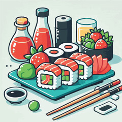 seafood, sushi, gourmet, fresh, delicious, rice, food, traditional, fish, japanese, cuisine, sashimi, maki, asian, tasty, culinary, healthy, salmon, roll, lunch, japan, seaweed, restaurant, dinner, as