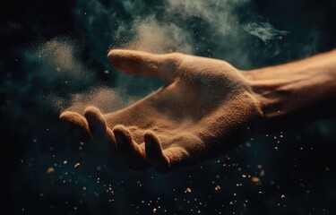 Jesus Christ's Hands Reaching Out at Sunrise, Inspirational Background with Copy Space for Your Message