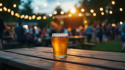 Moderate drinking with a beer at a music festival. Featuring fun and moderation