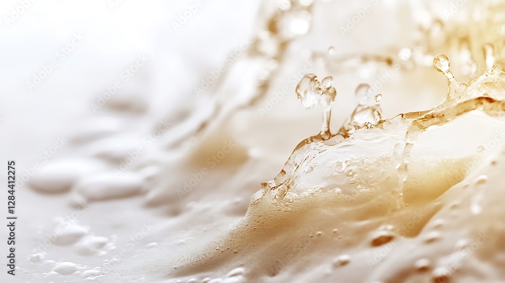 Leinwandbilder captivating close up of water splashing to create beautiful bubbles and foam for refreshing drinks a