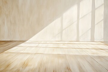 low angle horizontal view of new wooden parquet flooring in a bright light and white apartment room
