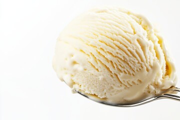 Creamy Spoonful of Thick Ice Cream Scoop Ready to Enjoy