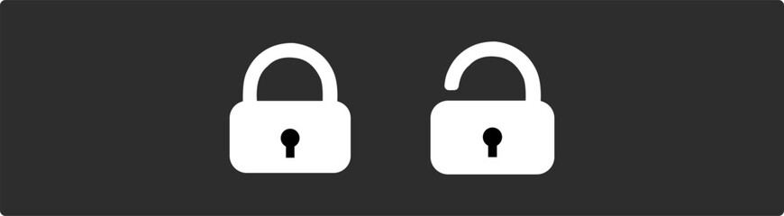 Locked and unlocked vector icon set. Privacy symbol vector stock illustration EPS10