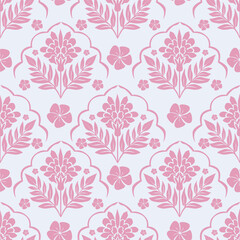 Abstract seamless pattern with hand drawn vintage groovy daisy flowers.