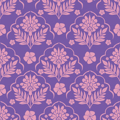 Abstract seamless pattern with hand drawn vintage groovy daisy flowers.