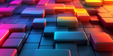 Abstract colorful blocks, geometric shapes, vibrant background. Use Wallpaper, graphic design