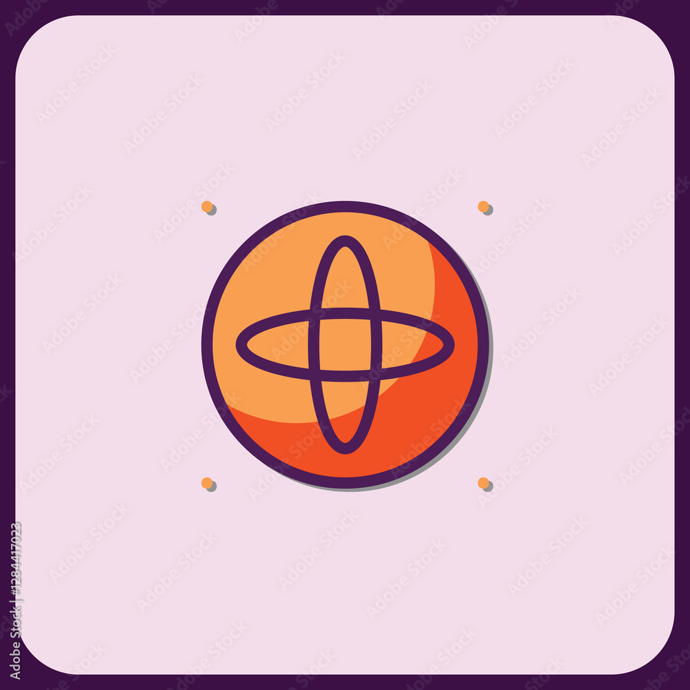 Poster abstract orb with intersecting lines icon design