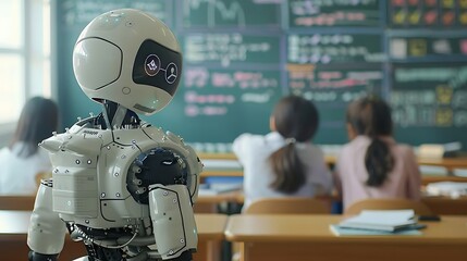 A teacher using AI to analyze student performance and offer personalized learning pathways.

