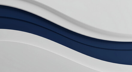 Wavy Abstract Design in White and Blue
