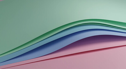 Pastel Paper Layers with Wavy Pattern
