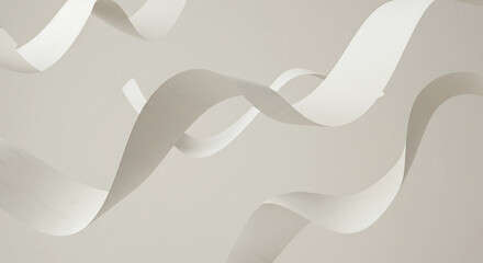 Abstract White Paper Ribbon Flow