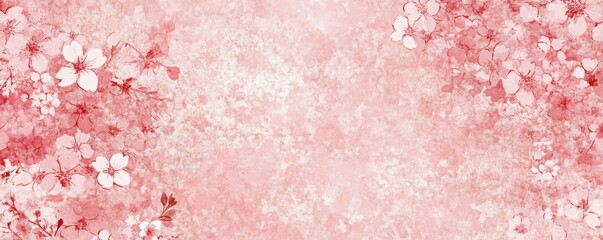 Fototapeta premium Pink floral background with delicate flowers and vintage texture