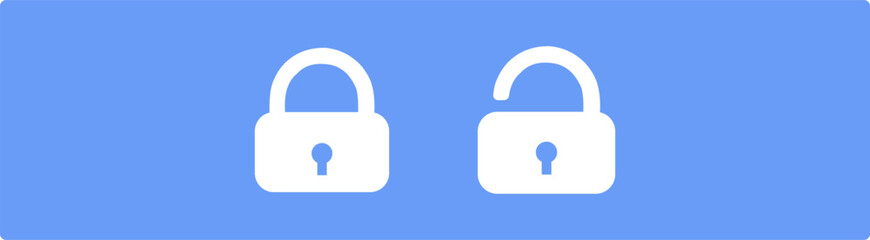 Locked and unlocked vector icon set. Privacy symbol vector stock illustration EPS10