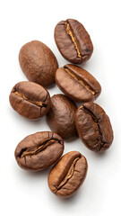 Fototapeta premium Coffee beans isolated on white. coffee beans isolated on transparent background.