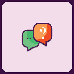 Colorful Chat Bubbles: Question and Answer Icon Set