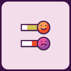 Simple Emoticon Feedback Meter Icons Set