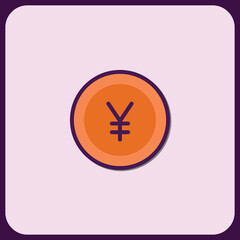 Yen Currency Icon: Minimalist Flat Design