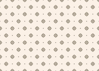 seamless pattern with small diamonds. Beige minimalistic background with dots and rhombus for textile, linen, shirts, blouses, scarf, silk. Subtle simple geometric backdrop
