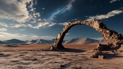 Fototapeta premium Spectacular Starry Sky at Deadvlei Clay Pan, Namibia