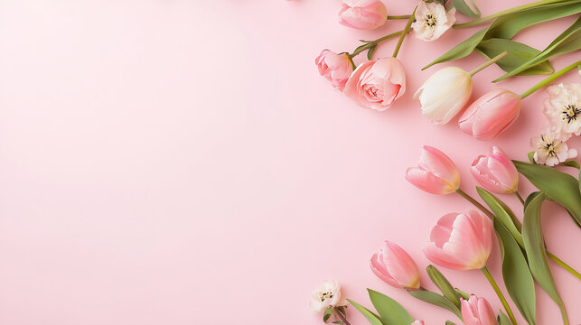 Delicate Soft Pink Flower Arrangement with Frame for Personalization