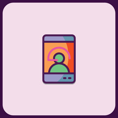 Vibrant Mobile Customer Support Icon Design