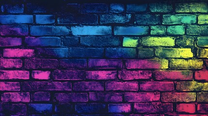 Colorful Abstract Brick Wall Background with Gradient Textures in Vibrant Shades