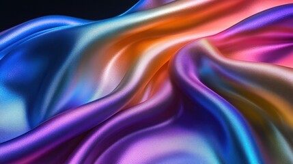 Obraz premium Colorful silk fabric draped, studio shot, vibrant hues