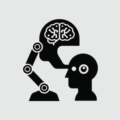 vector Artificial Intelligence model Robot  with ai info-graph design help in business
