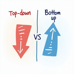 Arrows top-down and bottom-up as a management approach